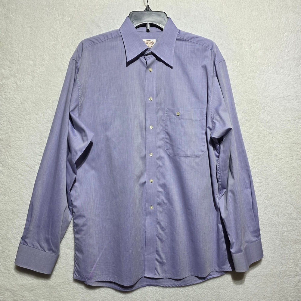 Eton Etastar Men's Purple Long Sleeve Dress Shirt Neck 16 Chest 23 Regular Fit